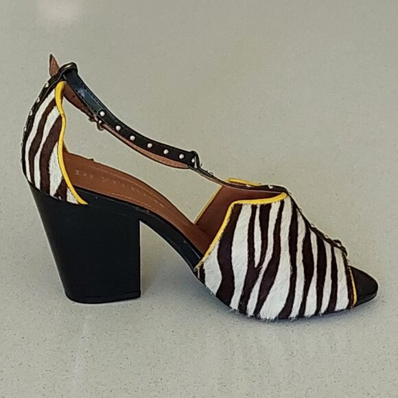 DI Vitrini Zebra Pattern Block/Wedge Heel Shoes Womens Size 6 - Picture 6 of 16